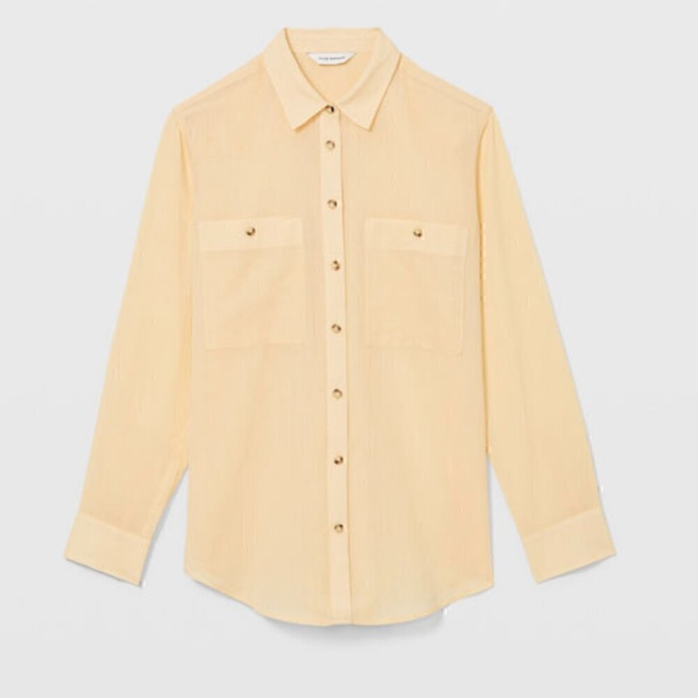 EUC - Club Monaco Chemise Long Sleeve Marnee Shirt in Banana Size - Small - Picture 3 of 13